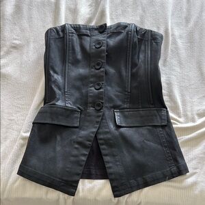 Black Button-Up Corset Vest